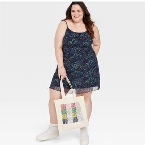 Pride unisex Adult Sleeveless A-Line Dress - Floral plus size xxl new blue lgbtq